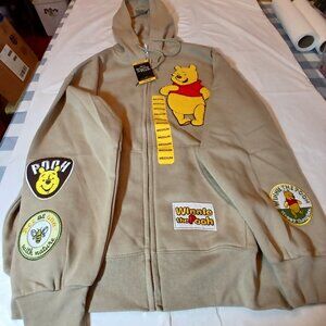 Disney Women's Winnie The Pooh Patchwork Hoodie- Medium